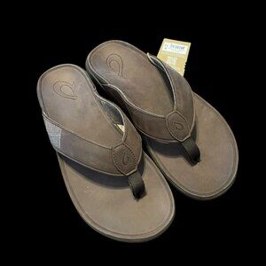 Men's OluKai Tuahine Dark Wood Leather